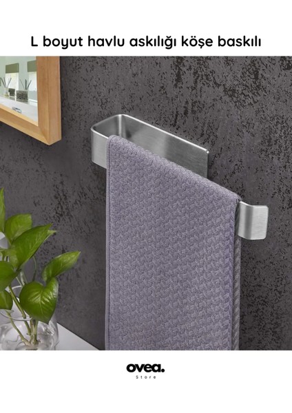 3 Lü Set / Paslanmaz Çelik Havluluk ve Tuvalet Kağıtlığı / Yapışkanlı Tasarım / 30 Cm-26 Cm-18 cm