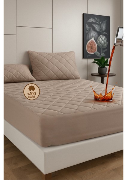 Pamukkale Alez Kahverengi Pamuk Kapitone Sıvı Geçirmez Alez Fitted Alez Çarşaf fiyatları
