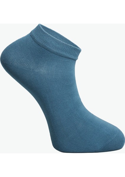 7'li Organik Penye Pamuk Erkek Patik Çorap Soğuk Renkler