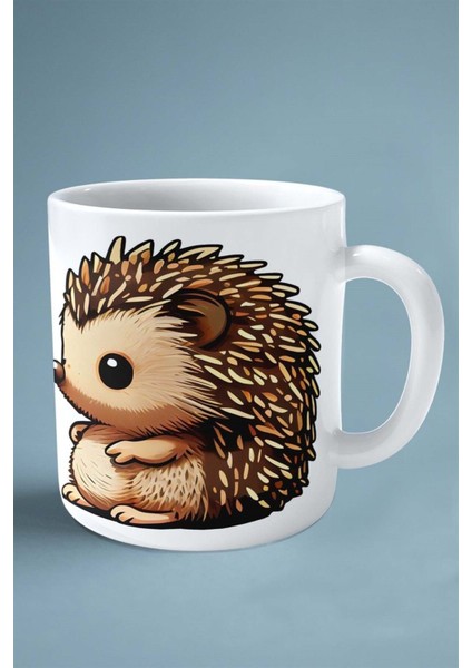 Kirpi Baskılı Kupa Bardak Çift Taraflı Kişiye Özel Model 6