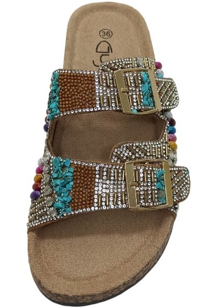 Camel Kadın Çift Toka Terlik Ayakkabı fırsatları