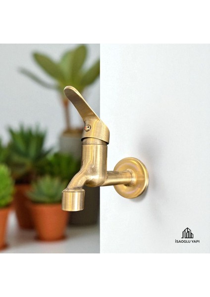 Antik Gold Musluk Duvardan Aç Kapa Eskitme Gold Mix Musluk Pirinç Paslanmaz