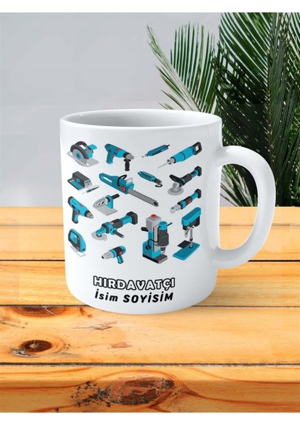 Hırdavat Meslek Baskılı Kupa Bardak Çift Taraflı Baskı Kişiye Özel Model