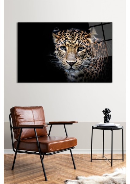 Leopar Portresi Yatay Cam Tablo, Modern Ev Ofis Dekoru, Hediyelik Duvar Dekorasyonu, Kırılmaz Cam fiyatları