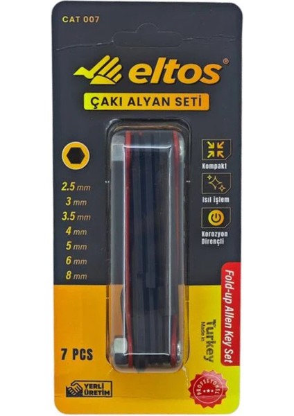 Eltos Çakı Alyan Allen Seti 7 Parça 2.5-8 mm Kompakt Yerli Üretim fiyatları