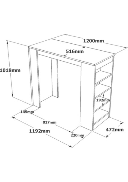 Harwick 120CM Bar Masası Mutfak Yemek Masası Beyaz Har1-W indirimleri
