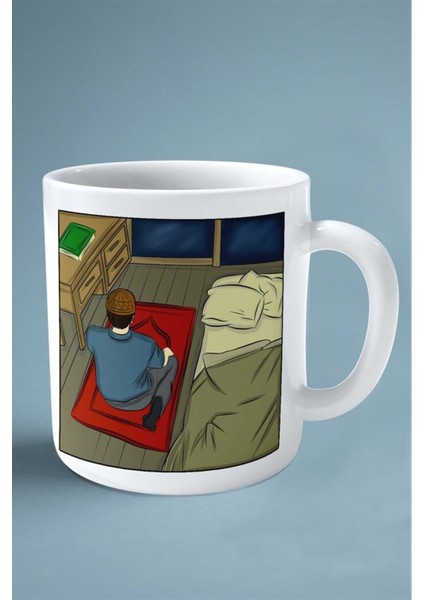 Namaz Secde Islamiyet Baskılı Kupa Bardak Çift Taraflı Baskı Kişiye Özel Model 6