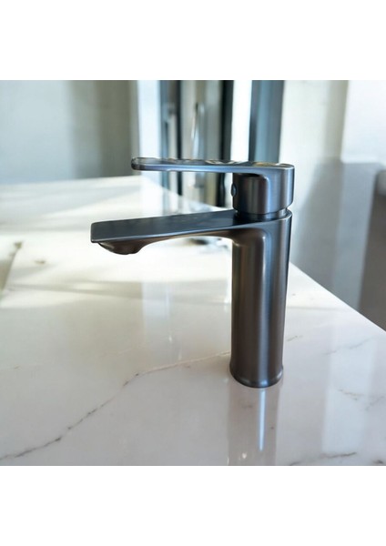 Antrasit Lavabo Bataryası Antrasit Lavabo Musluk Pirinç Malzeme Antrasit Gri fırsatları