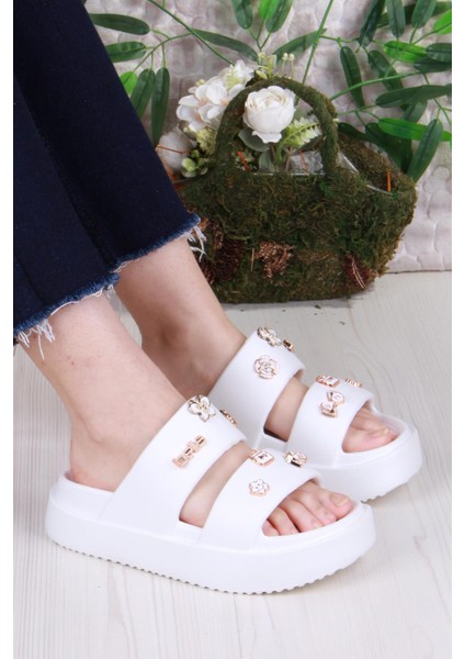 E460 Günlük Plaj Deniz Havuz Terliği Hafif Rahat Esnek Kadın Terlik