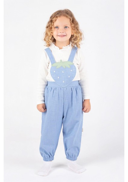Salopet 2 Li Kız Çocuk Takım - Açık Mavi