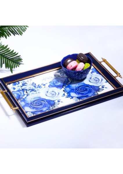 Lacivert Dikdörtgen Akrilik Tepsi 50CM x 31CM, Şık ve Dayanıklı Ev Aksesuarı