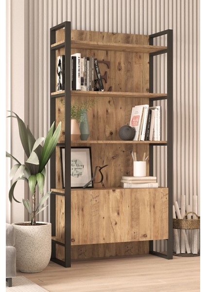 El6 Elanor Metal Aksamlı Kitaplık Kapaklı Ela6-A