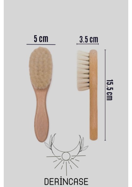 Lazer Yazım Isme Özel %100 Doğal ve Yumuşak Keçi Kılı Fırça ve Ahşap Tarak Seti+Bez Kese Hediyeli indirimleri
