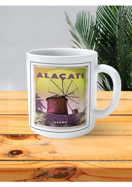 Alaçatı Baskılı Kupa Bardak Kişiye Özel Desen 2