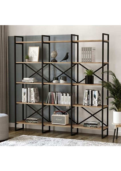 Atlantis 175CM Metal Kitaplık 5 Raflı Geniş 3 Bölme Atl6-A fiyatları