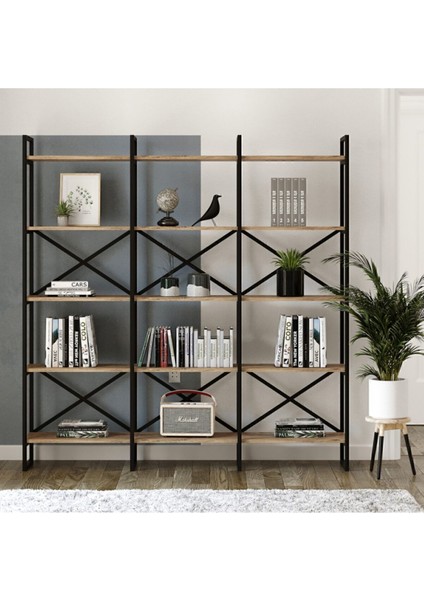 Atlantis 175CM Metal Kitaplık 5 Raflı Geniş 3 Bölme Atl6-A modelleri