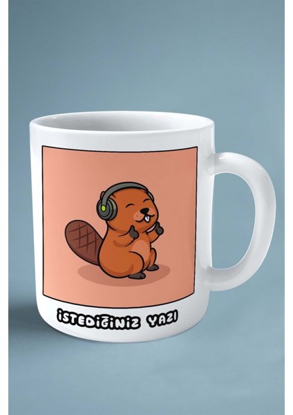 Kunduz Baskılı Kupa Bardak Çift Taraflı Kişiye Özel Çerçeveli Renkli Model 3 fiyatları