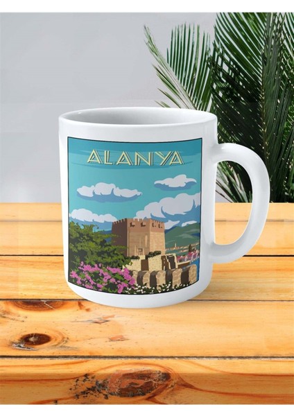 Alanya Baskılı Kupa Bardak Kişiye Özel Desen