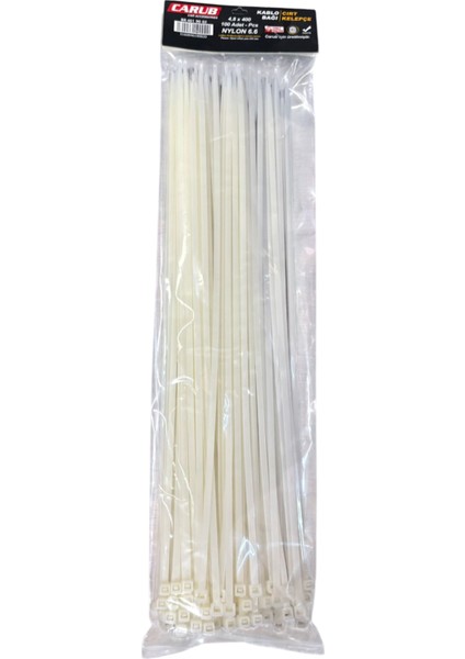 Kablo Bağı Cırt Kelepçe 4.8X400 mm Beyaz 100 Adet Fiyatıdır