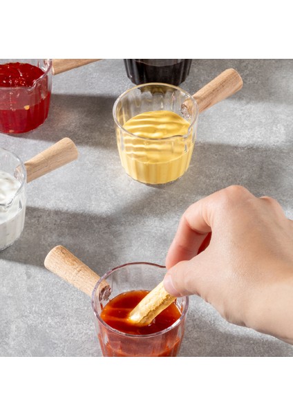 6'lı Ahşap Saplı Akrilik Sosluk 80 ml modelleri