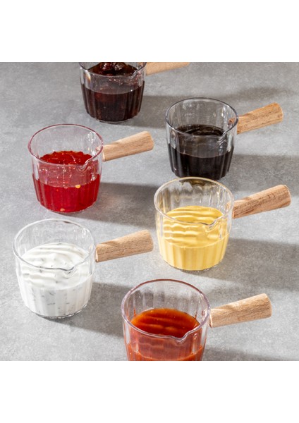 6'lı Ahşap Saplı Akrilik Sosluk 80 ml fırsatları