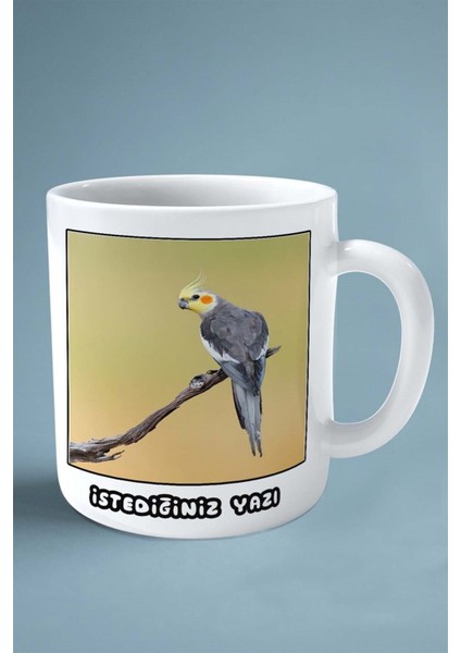 Sultan Papağanı Baskılı Kupa Bardak Çift Taraflı Kişiye Özel Çerçeveli Renkli Model 3 fiyatları