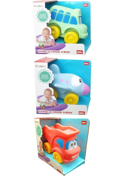 Güvenli ve Kırılmaz: Bebeklerin Yeni Favorisi 3'lü Yumuşak Oyuncak Araba Seti