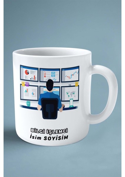 Bilgi Işlemci Baskılı Kupa Bardak Çift Taraflı Baskı Kişiye Özel Model 32