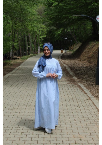 Çizgili Fırfırlı Elbise indirimleri