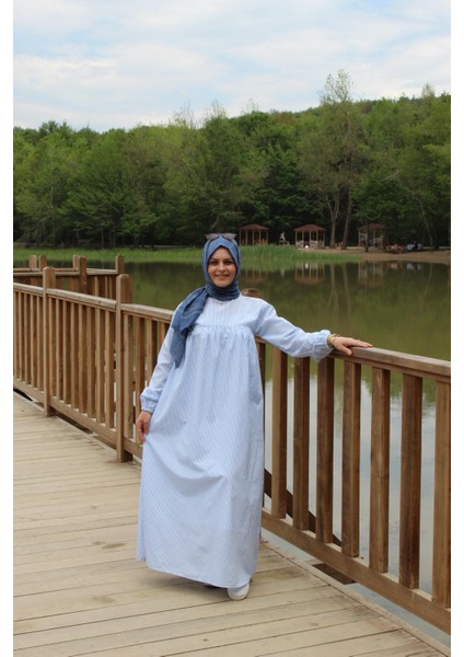 Çizgili Fırfırlı Elbise