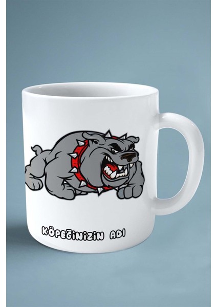 Pug Doberman Köpek Isimli Kişiye Özel Baskılı Kupa Bardak Kırmızı Dikenli Tasma fiyatları