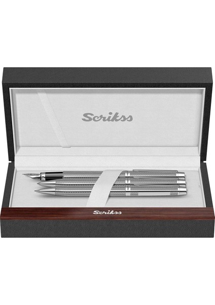 & WizDesign 722W Dolmakalem + Tükenmezkalem + Versatil Ikili Set Krom ( Ömür Boyu Garantili - Lüks Kutulu - İsme Özel Tasarım )