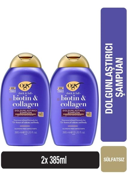 Biotin & Collagen Şampuan 385 ml X2 Adet