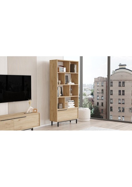 Bohem Kitaplık Raf Metal Ayaklı 176CM Kapaklı Sepet Boh4-S modelleri