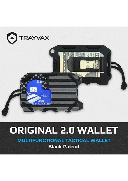 Trayvax Orijinal 2.0 Patriot Edition Cüzdan, 10,5 cm Uzunluk, Siyah, Günlük Kullanım Için, Kart, Para Tutucu fiyatları