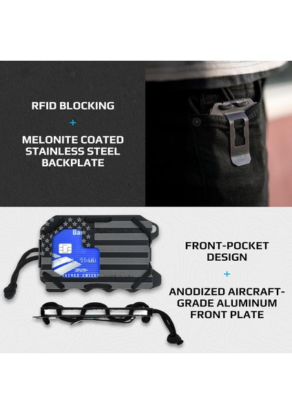 Trayvax Orijinal 2.0 Patriot Edition Cüzdan, 10,5 cm Uzunluk, Siyah, Günlük Kullanım Için, Kart, Para Tutucu fırsatları