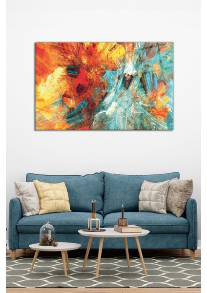 Sanatsal Renkli Sıçramalar Yatay Cam Tablo, Modern Ev Dekoru, Hediyelik Duvar Dekorasyonu, Kırılmaz modelleri