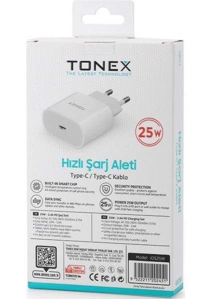 İOS25W Type-C To Type-C 25W Yeni Nesil Şarj Cihazı fiyatları