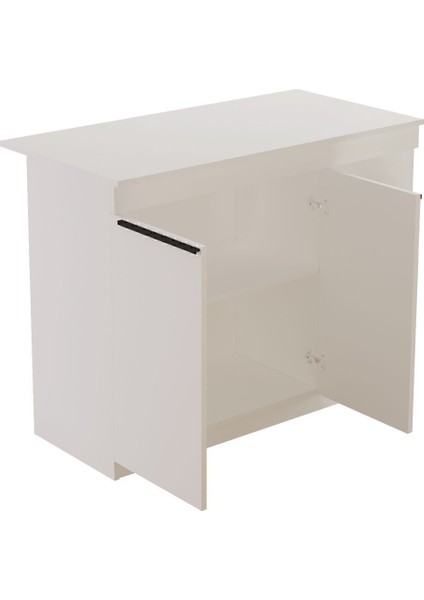 Island 120CM Ada Mutfak Yemek Masası 2 Kapaklı Beyaz Isl2-W