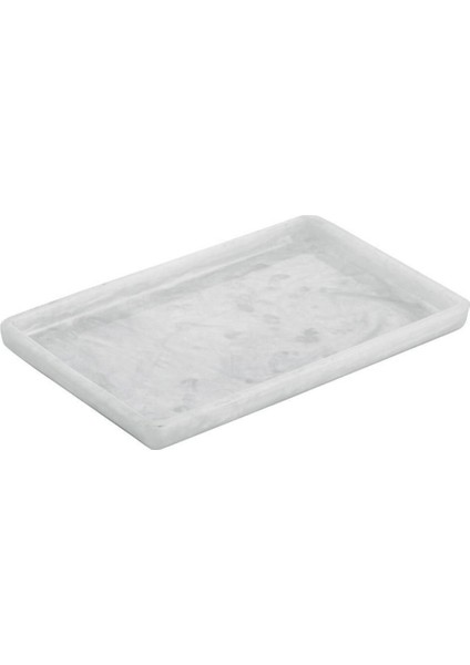 Beyaz Çok Amaçlı Polyresin Tepsi, Şık ve Kullanışlı Ev Dekoru Öğesi