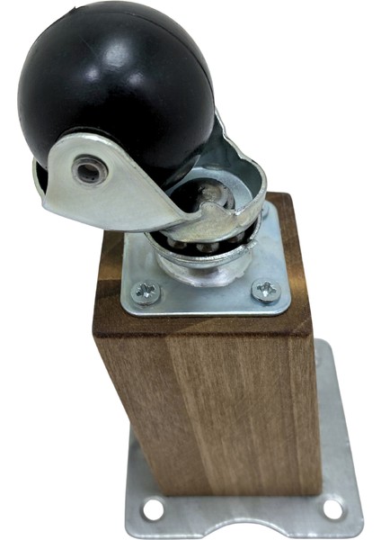 Kale Ahşap Eğimli Top Tekerli Ayak Mobilya Sehpa Tekerli Ayağı(K. CEVİZ)(12CM - 15CM)(CEVİZ Ağacı) fırsatları