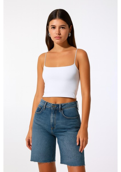 Ip Askılı Ribana Kumaş Crop Atlet modelleri