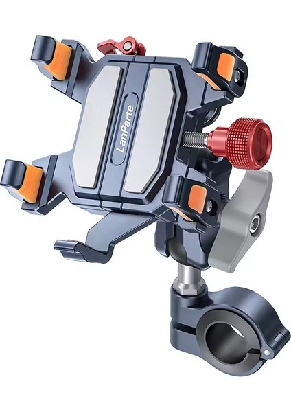 Profesyonel Alüminyum Alaşım Motosiklet & Bisiklet Uyumlu Telefon Tutucu – Ayarlanabilir Kilit Mekanizmalı, Su ve Darbe Dayanıklı, Çift Kilitleme Sistemi, Gidon Montajlı Lanparte TX02