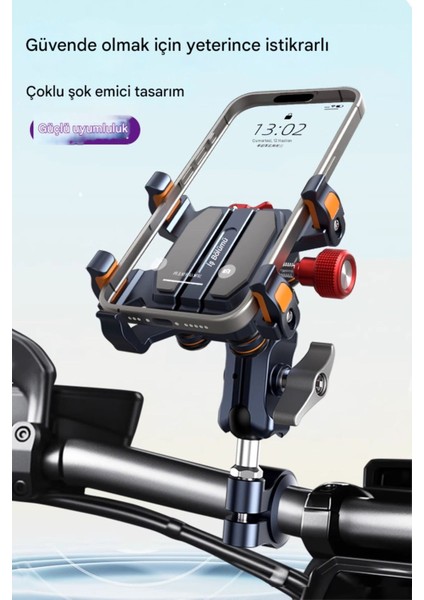 Profesyonel Alüminyum Alaşım Motosiklet & Bisiklet Uyumlu Telefon Tutucu – Ayarlanabilir Kilit Mekanizmalı, Su ve Darbe Dayanıklı, Çift Kilitleme Sistemi, Gidon Montajlı Lanparte TX02 modelleri
