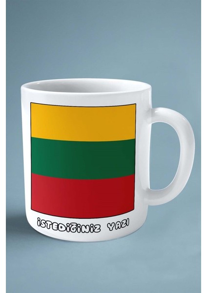 Litvanya Bayrak Baskılı Kupa Bardak Çift Taraflı Kişiye Özel fiyatları