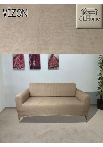 Süet Detaylı Angora Kumaş Çift Kişilik Komple Giydirme 2'li Kanepe, Bohem, Vb Model Koltuk Kılıfı indirimleri