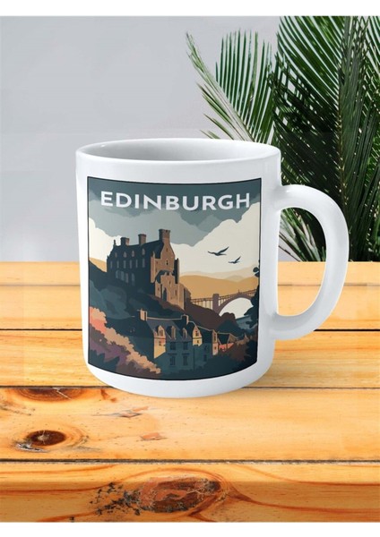 Edinburgh Baskılı Kupa Bardak Kişiye Özel Desen