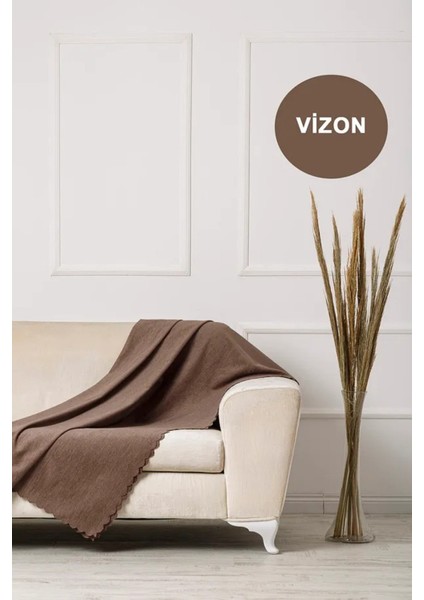 Şönil Kumaş Düz Desen Çift Taraflı Koltuk Örtüsü / Çekyat Örtüsü 175 x 215 Ebat