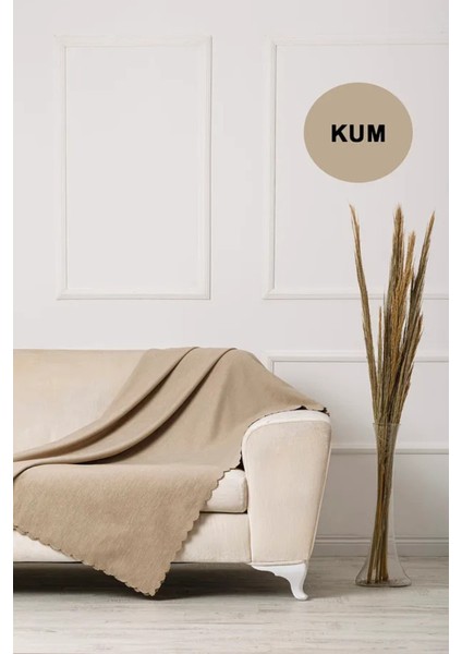 Şönil Kumaş Düz Desen Çift Taraflı Koltuk Örtüsü / Çekyat Örtüsü 175 x 215 Ebat