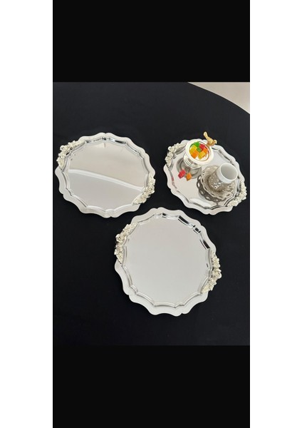 6’lı Set Yuvarlak Dalgalı Metalik Tepsi, Şık ve Kullanışlı Sunum Aracı fiyatları